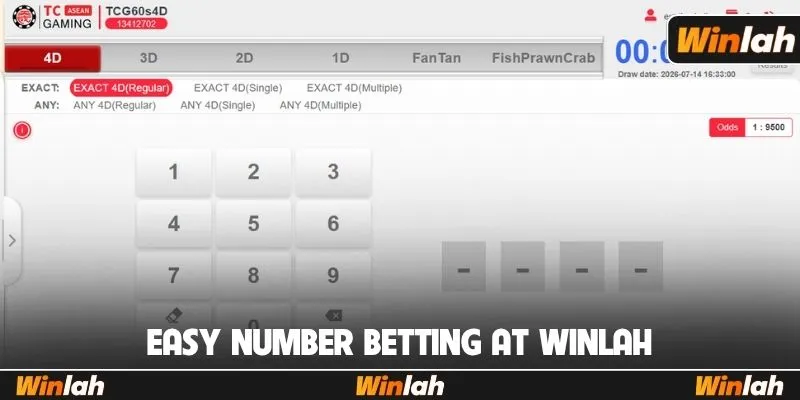 Easy number betting at Winlah