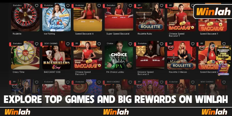 Explore top games and big rewards on Winlah
