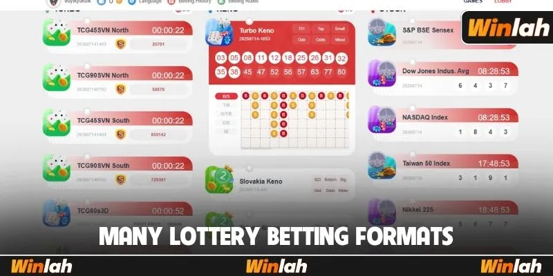 Many lottery betting formats