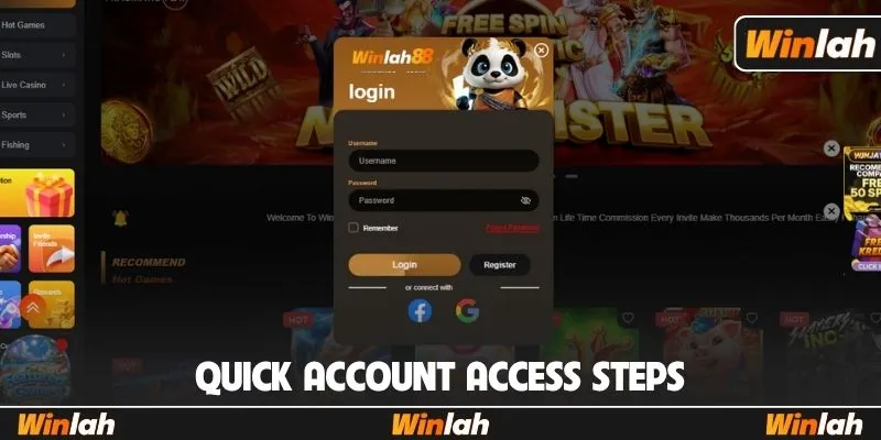 Quick account access steps