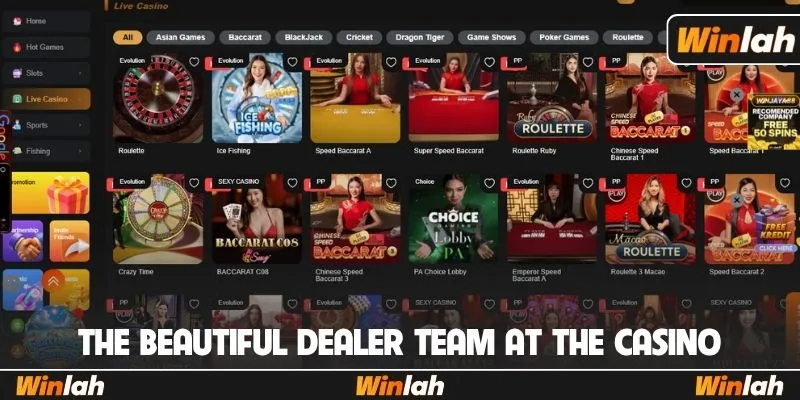 The beautiful dealer team at the casino